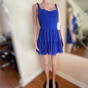 Elegant Blue Sleeveless Dress